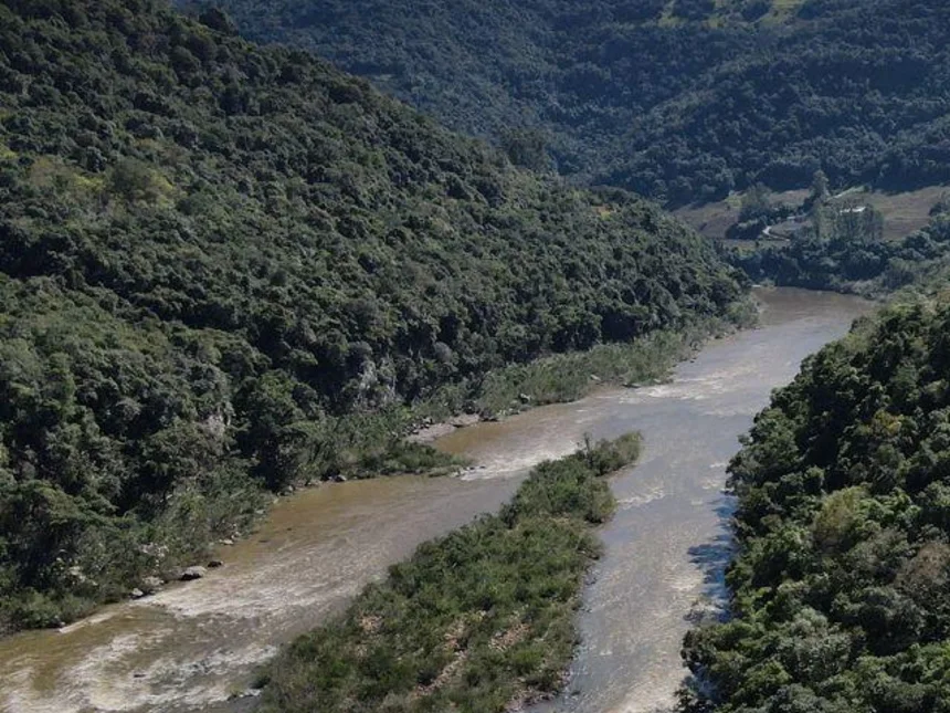 Vale do Caí visto do alto, região da Serra Gaúcha onde a Movvia implantou seu primeiro sistema de pedágio free flow